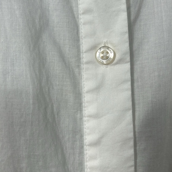 Land’s End Womens White Spread Collar Kaftan Sleeve Button-Up Shirt Size L 14-16 - Picture 10 of 16